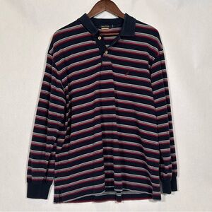 Nautica Navy/Red/Gray Long Sleeve Polo Men’s Size L